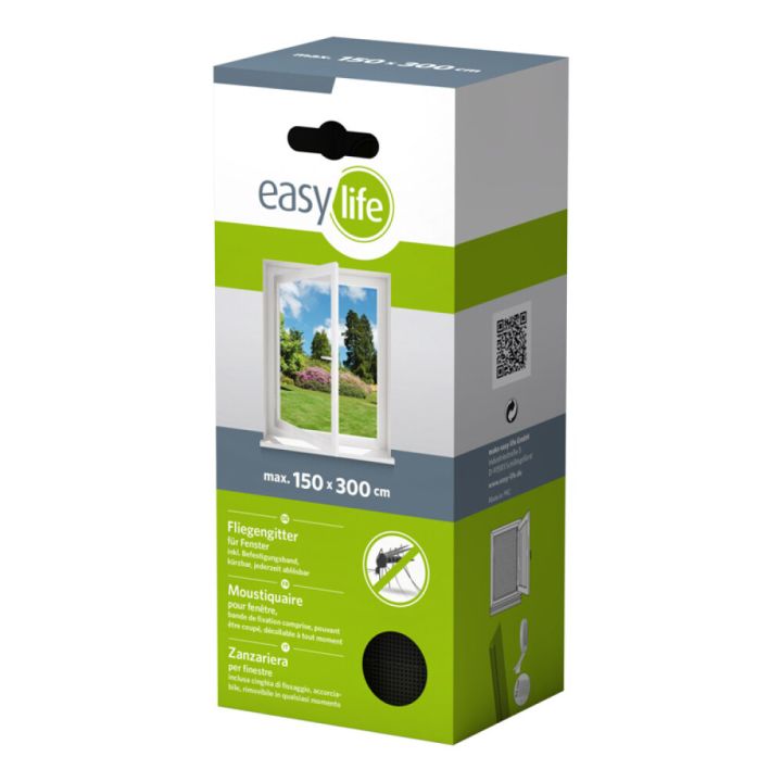 Putukavõrk aknale Easy Life 150 x 300 cm Antratsiit