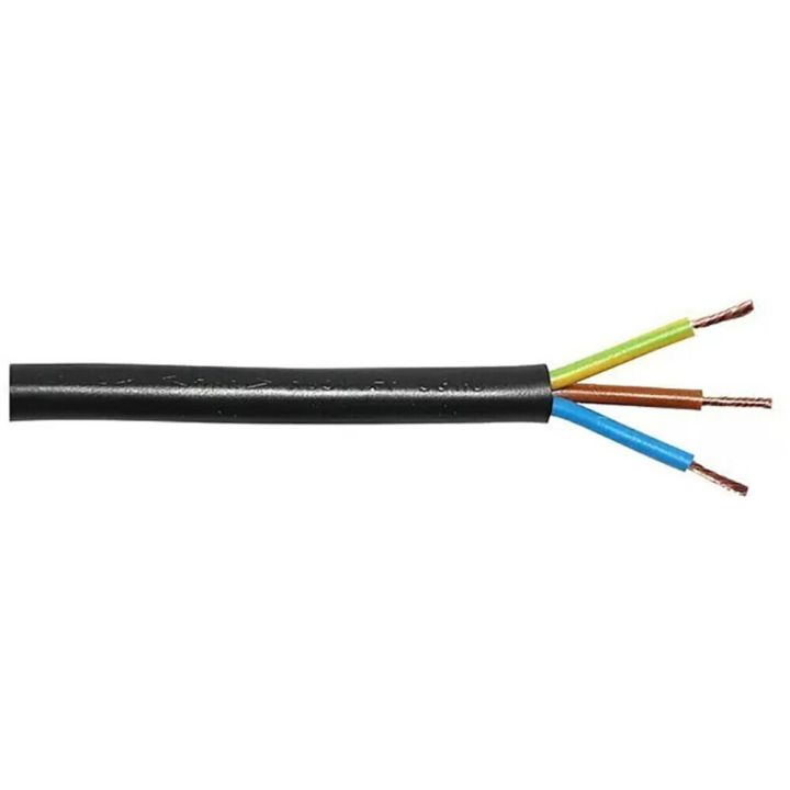 Kummikaabel Kabelexpress H05VV-F3x1,0 mm² must, jooksva meetriga