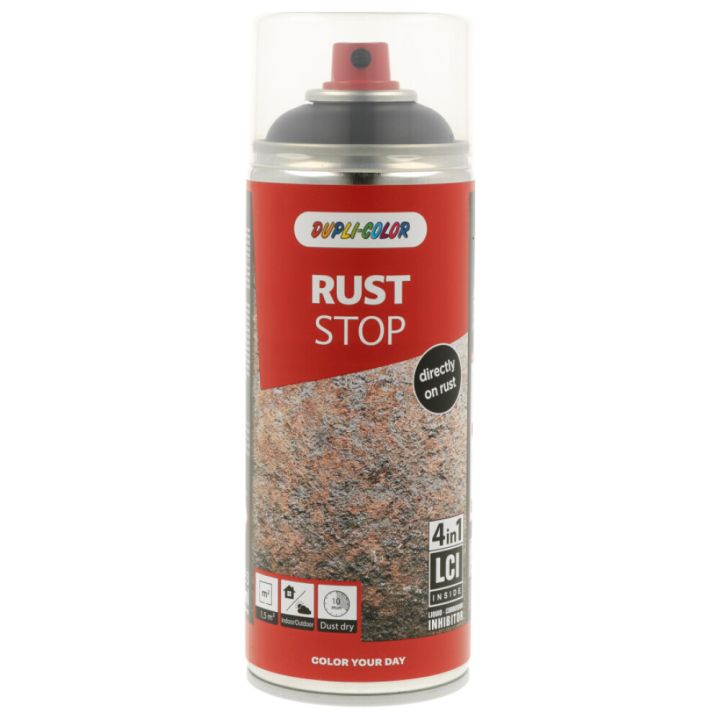 AerosoolvärvDupli-Color Rust Stop 4in1 400 ml, sügav must
