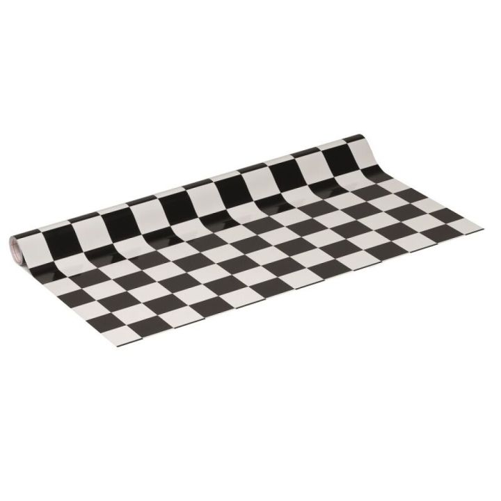 Kleepkile Ruut must- valge 45 x 200 cm