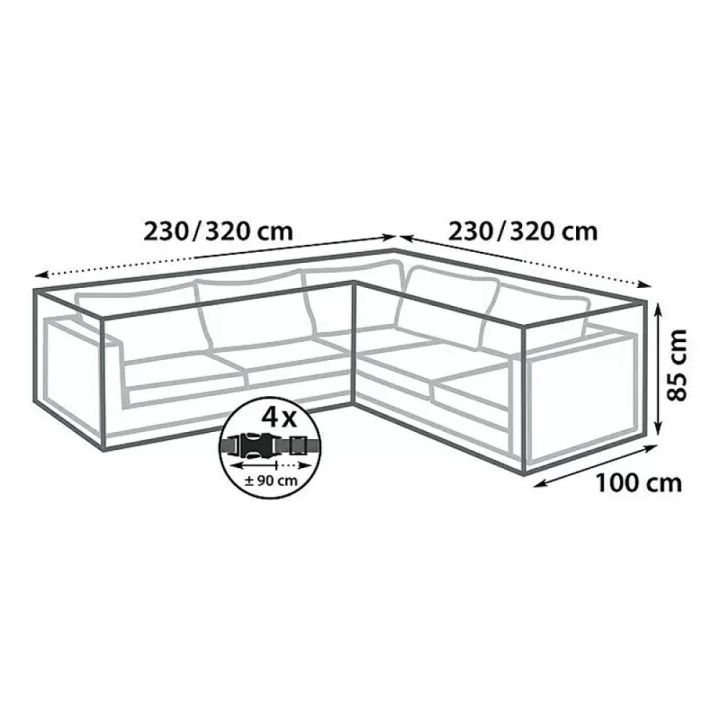 Mööblikate Sunfun L kujuline 230 / 320 x 100 x 85 cm
