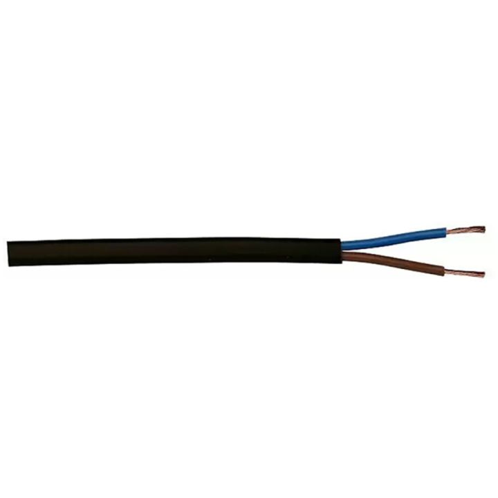 Kummikaabel Kabelexpress H05RN-F2x1,0 mm² must, jooksva meetriga