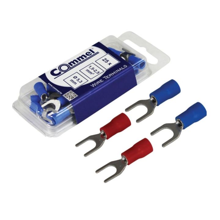 Juhtmeotsik kahvel Ø 5,3 mm 25 tk/pakk