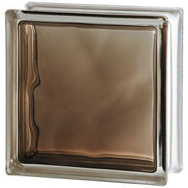 Klaasplokk Wave pruun 190 x 190 x 80 mm