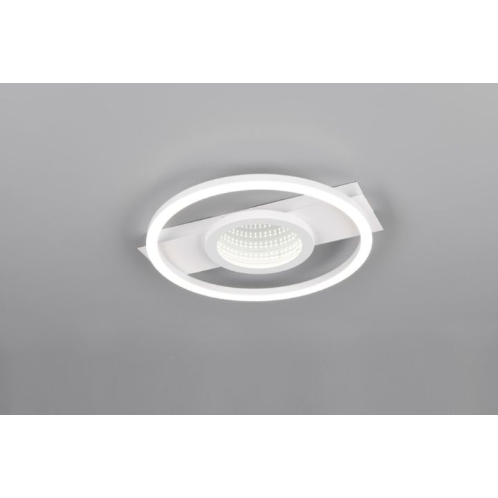 LED-laevalgusti Trio Wheeler Ø 33 cm valge