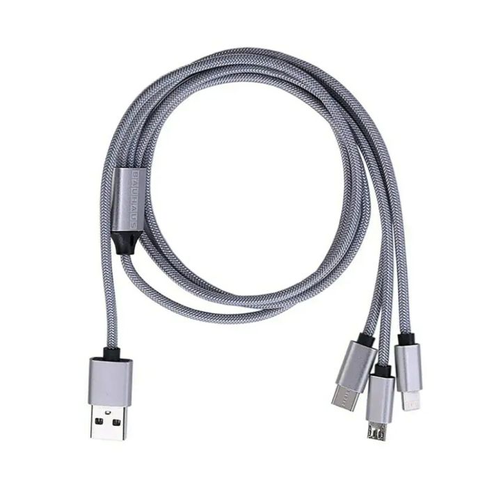 USB-laadimisjuhe Bauhaus 3in1 Lighting / Micro-USB / USB-C 3 m