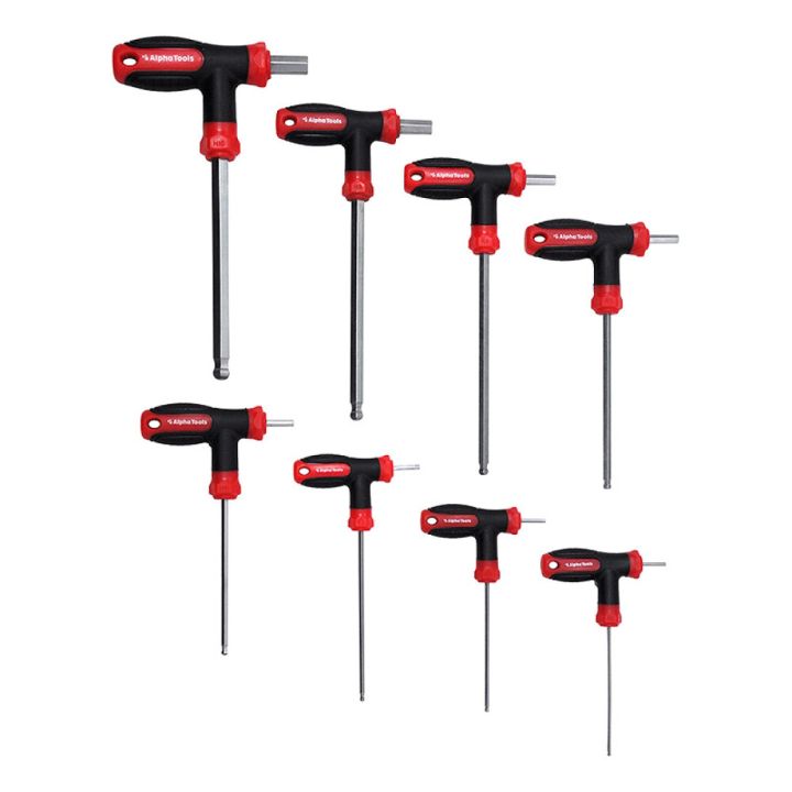 T-käepidemega kruvikeeraja Alpha Tools 8 tk kuuskant