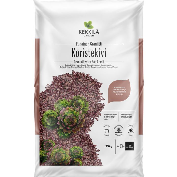 Dekoratiivkivi Kekkilä punane graniit 25 kg