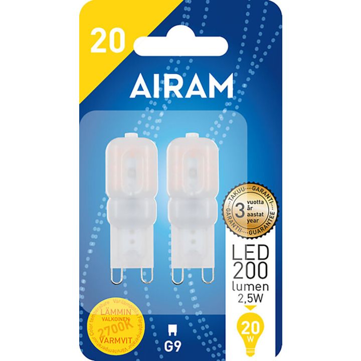 LED-lamp Airam PO 827 180 lm 2 W G9 2700 K 2 tk