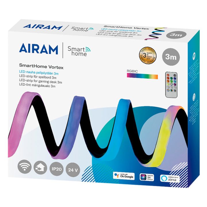 LED-riba Airam SmartHome Vortex RGBIC 3 m