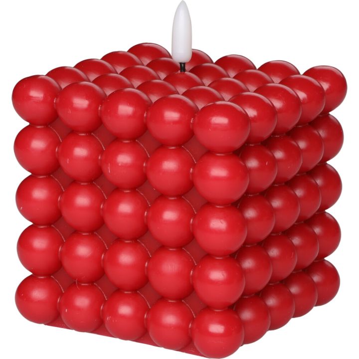 Küünal mullid 3D leegiga 10 cm, tumepunane