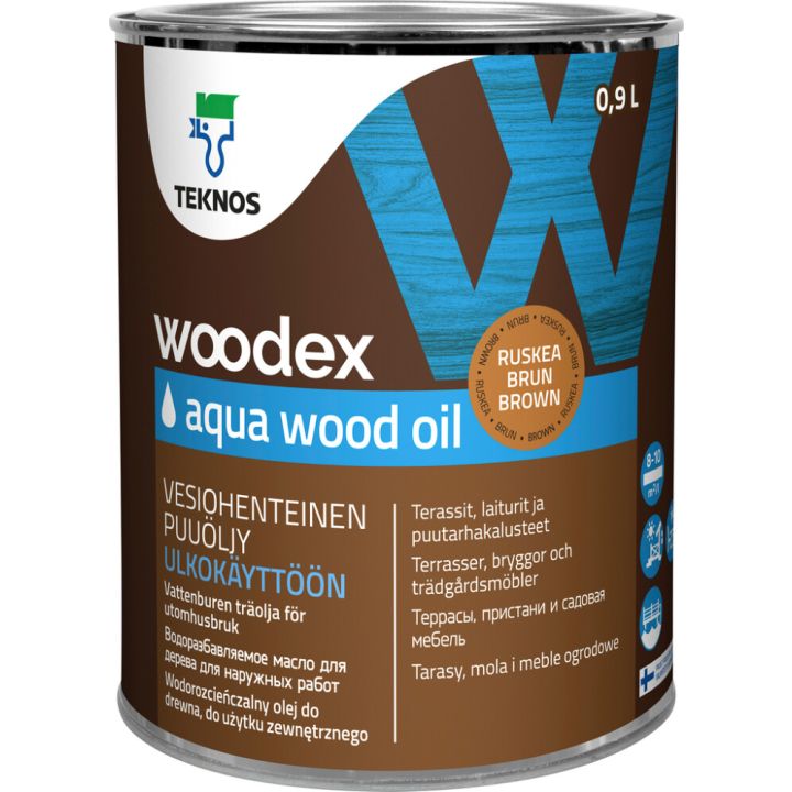 Puiduõli Teknos Woodex Aqua Wood Oil, pruun