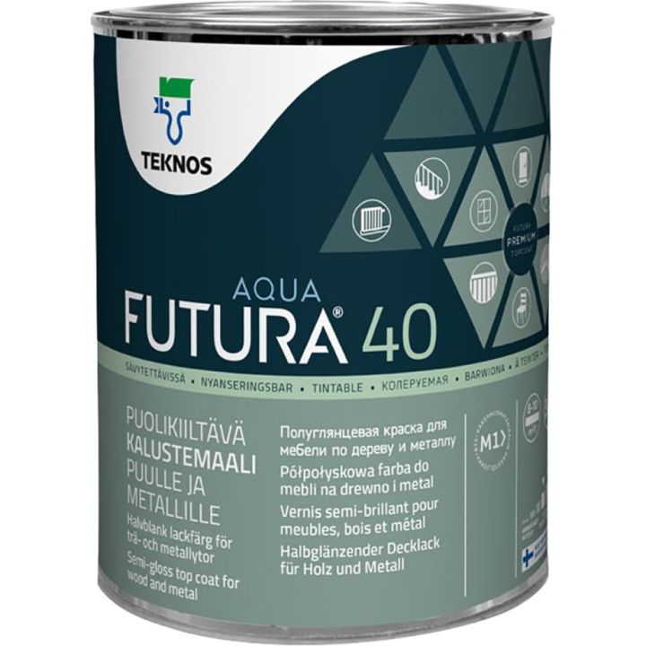 Mööblivärv Teknos Futura Aqua 40 MP3 ainult toonimiseks 0,9 l