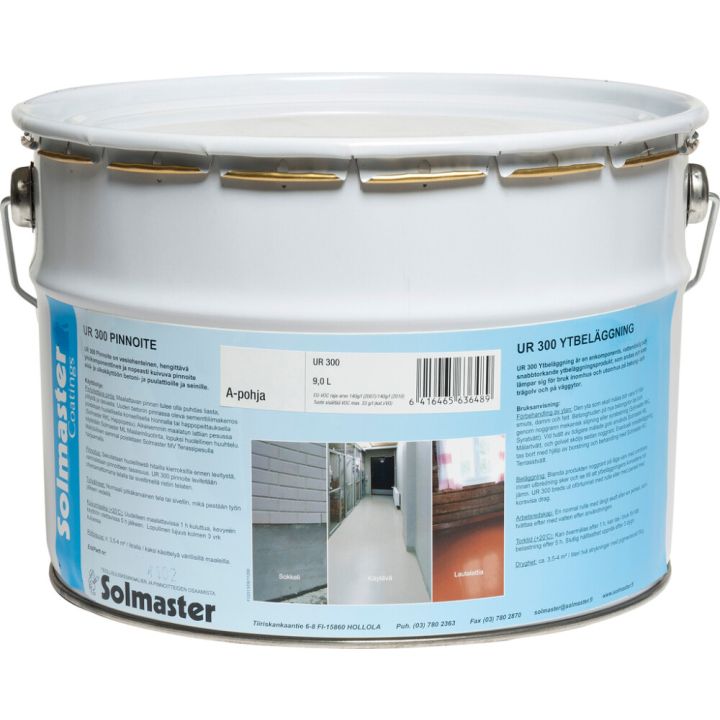 Põranda-ja seinavärv Solmaster UR300 9 l, valge