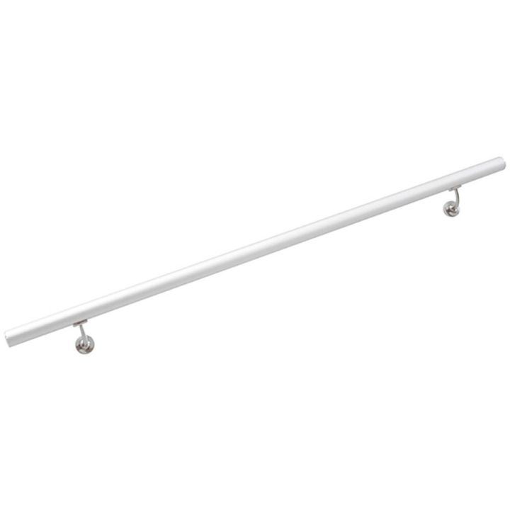 Käsipuu komplekt H27 valge/alumiinium Ø 42 mm x 1500 mm