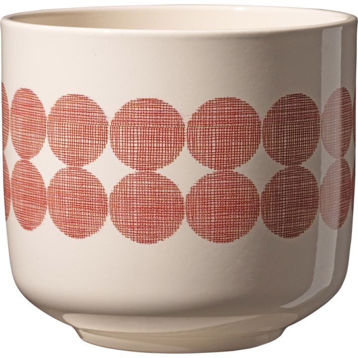 Ümbrispott Bari Retro Ø 13 cm, beež/punane