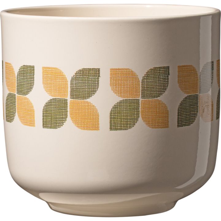 Ümbrispott Bari Retro Ø 13 cm, beež/lilleline