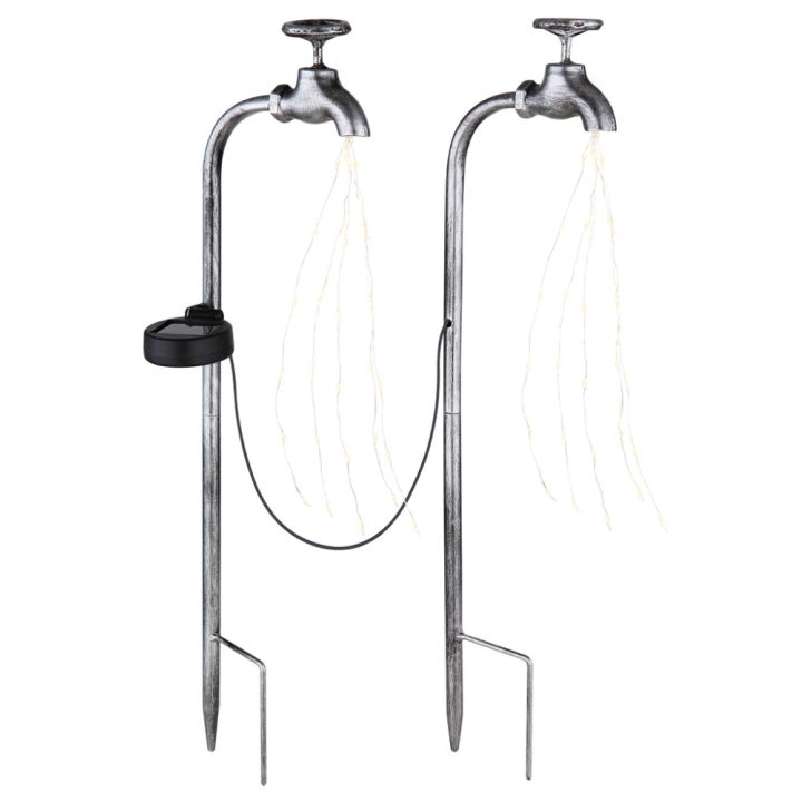 Päikesepatareiga LED-valgustid Globo aiakraan 2 tk