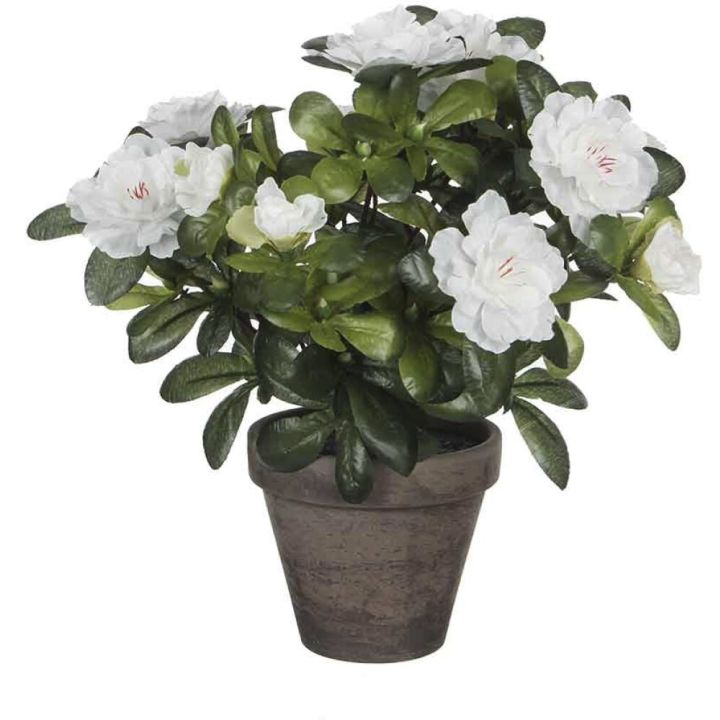 Kunstlill aasale potis 27 cm, valge
