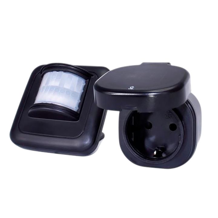 Pistikupesa Harju liikumisanduriga must IP44