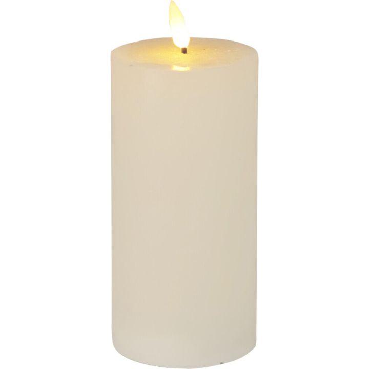 LED-küünal 7,5 x 15 cm, beež