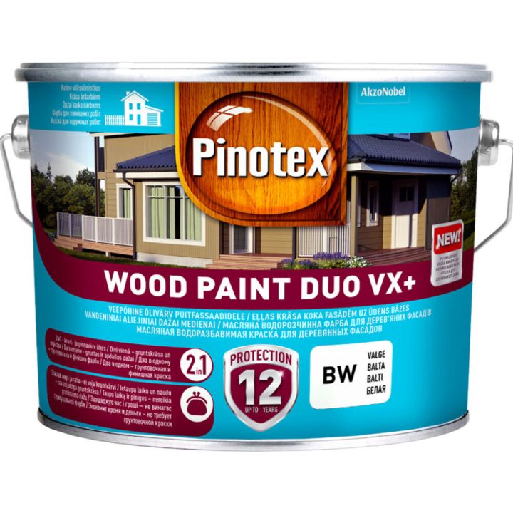 Pinotex Wood Paint Duo VX+ BW 10 l, valge