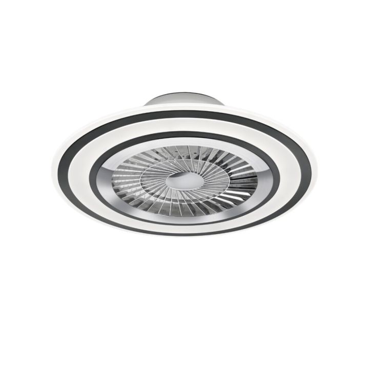 LED-plafoon ventilaatoriga Reality Leuchten Flaga Ø 60 cm must