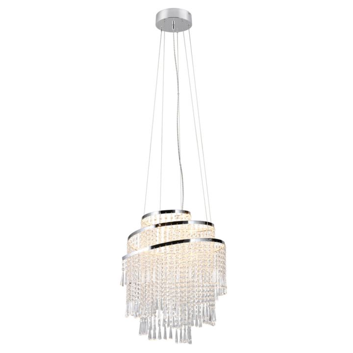 LED-rippvalgusti Trio Pomp kroom Ø 48 cm