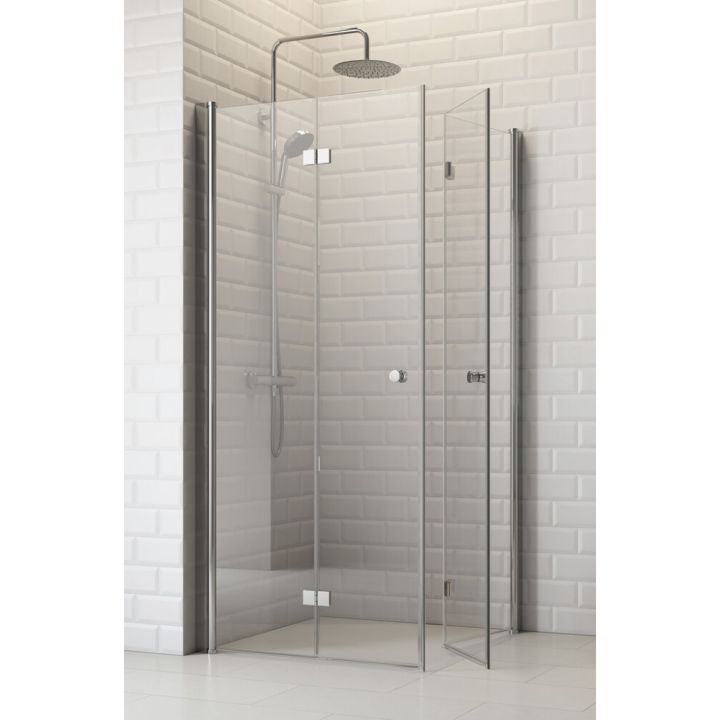 Dušinurk Corniche Elsa kokkuvolditavate ustega 80 x 80 cm kroomitud