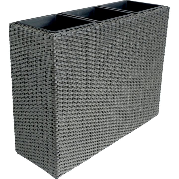 Õuepott polürotang 60 x 28 x 78 cm, must