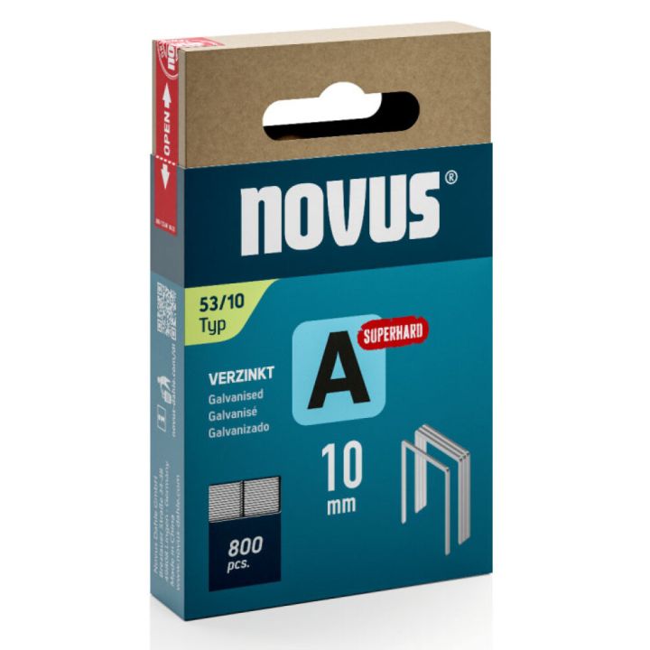 Klambrid Novus A53/10 mm Superhard tsingitud 800 tk