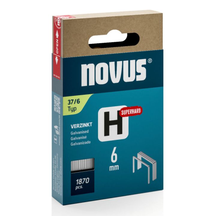 Klambrid Novus H37/6 mm Superhard tsingitud 1870 tk