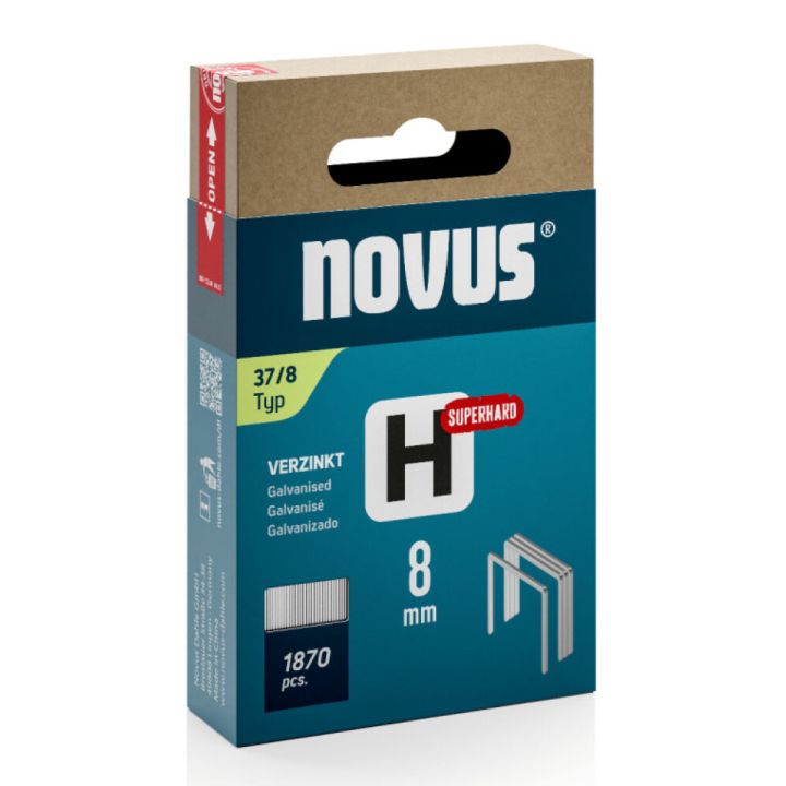 Klambrid Novus H37/8 mm Superhard tsingitud 1870 tk
