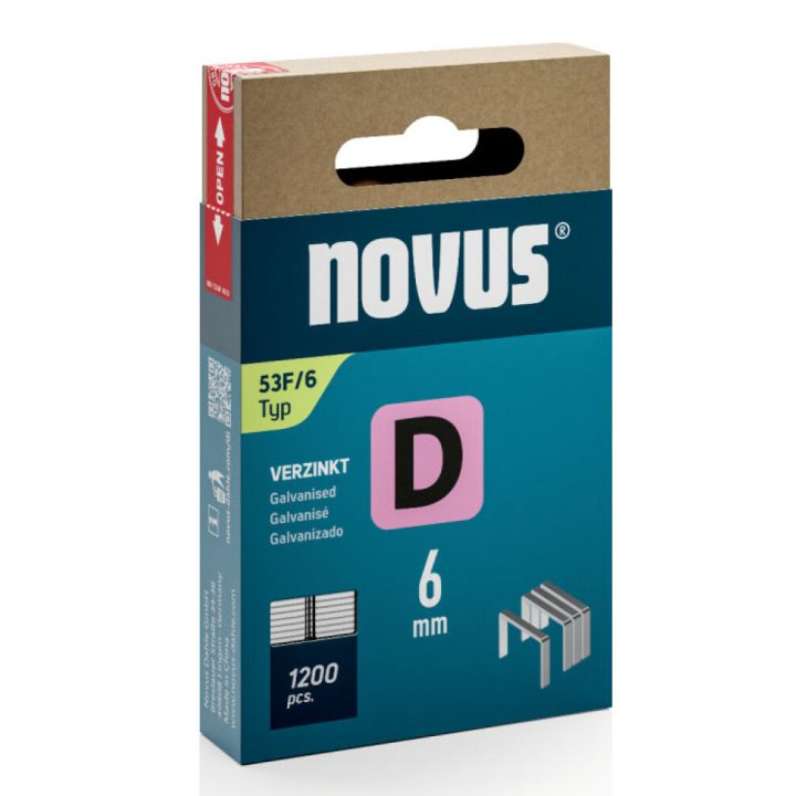 Klambrid Novus D53F/6 mm tsingitud 1200 tk