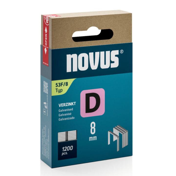 Klambrid Novus D53F/8 mm tsingitud 1200 tk