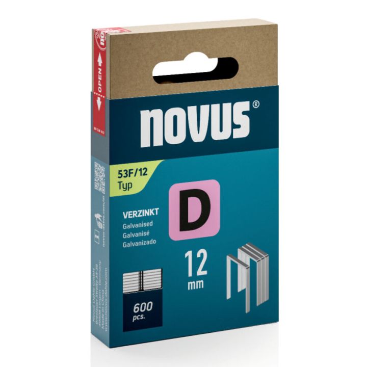Klambrid Novus D53F/12 mm tsingitud 600 tk