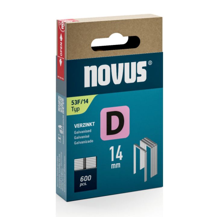 Klambrid Novus D53F/14 mm tsingitud 600 tk