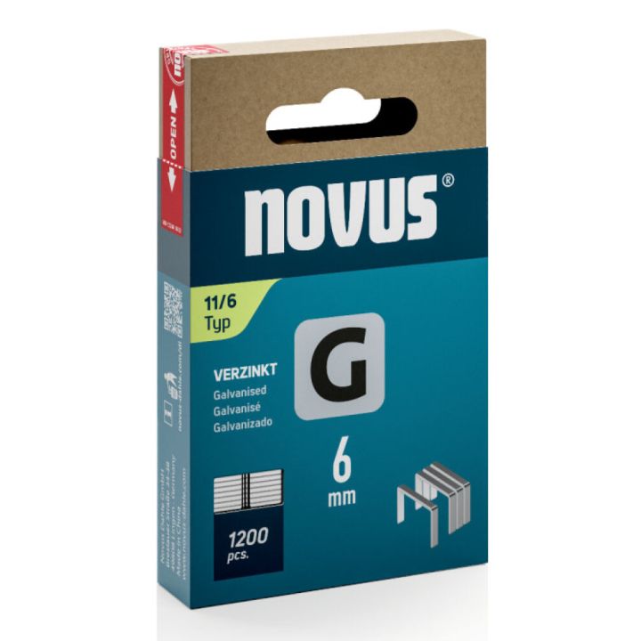 Klambrid Novus G11/6 mm tsingitud 1200 tk