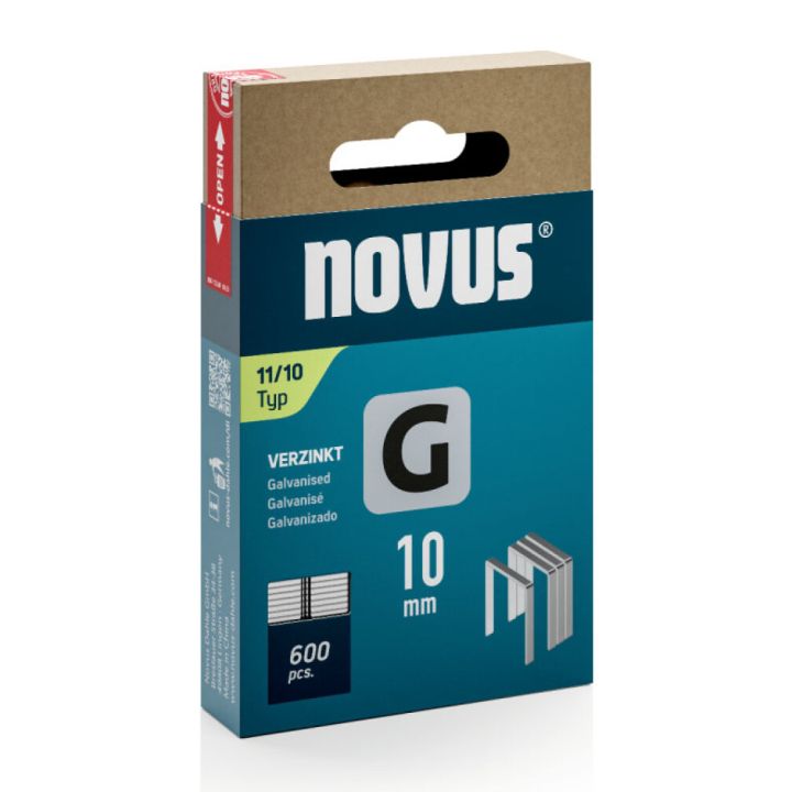 Klambrid Novus G11/10 mm tsingitud 600 tk