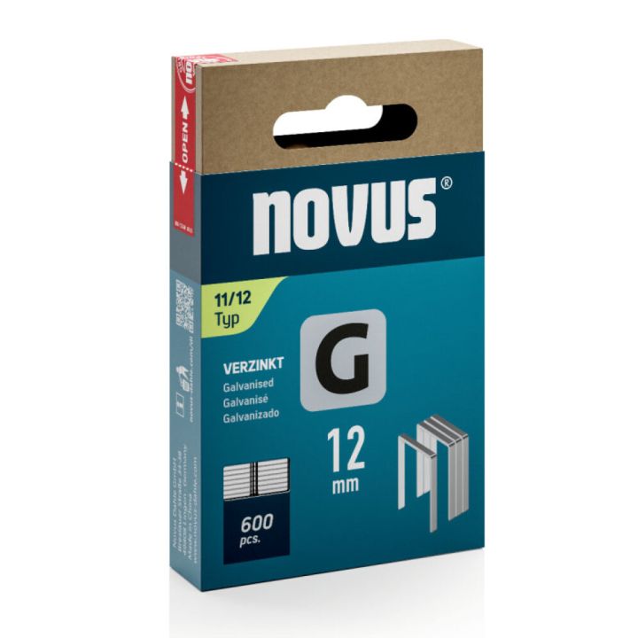 Klambrid Novus G11/12 mm tsingitud 600 tk