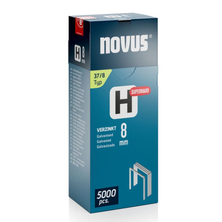 Klambrid Novus H37/8 mm Superhard tsingitud 5000 tk