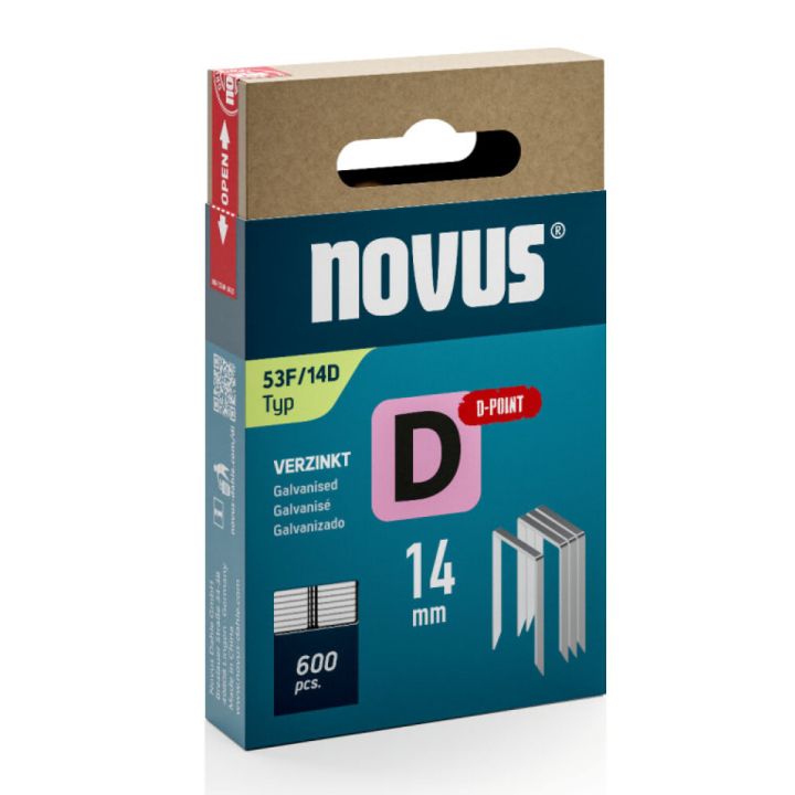 Klambrid Novus D53F/8 mm D tsingitud 600 tk