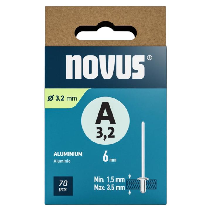 Needid Novus alumiinium A 3.2 x 6 mm 70 tk