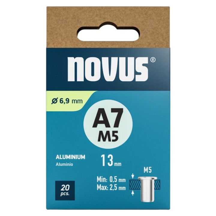 Keermeneet Novus alumiinium M 5 X 13 mm 20 tk