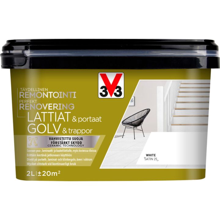 Põrandavärv V33 Lattiat & portaat V33 valge