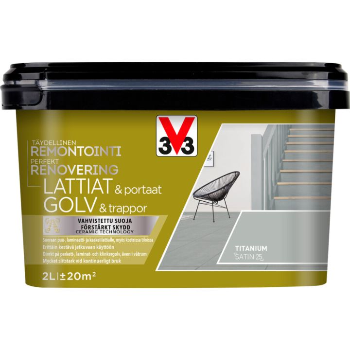 Põrandavärv V33 Lattiat & portaat Titanium