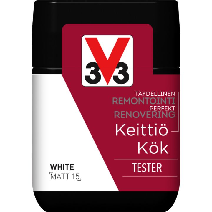 Köögivärv V33 Keittiö matt valge 75 ml tester