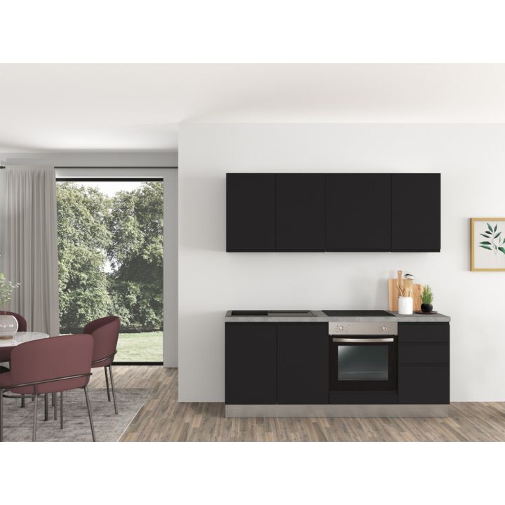 Köögikomplekt Marinelli Nero 1,95 m Mattmust