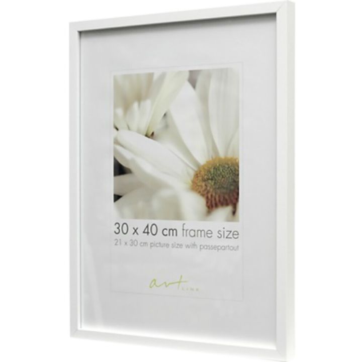 Pildiraam Leila 61 x 91,5 cm, must/valge/puit 30 x 40 cm Valge