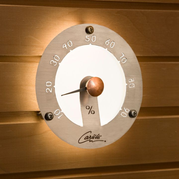 Sauna hügromeeter kiudoptiline Cariitti 120 mm roostevaba teras